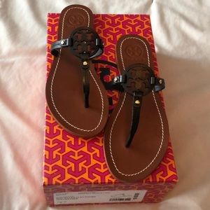 Tory Burch Mini Miller Sandal NIB Black size 7